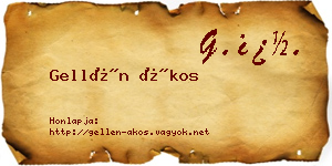 Gellén Ákos névjegykártya